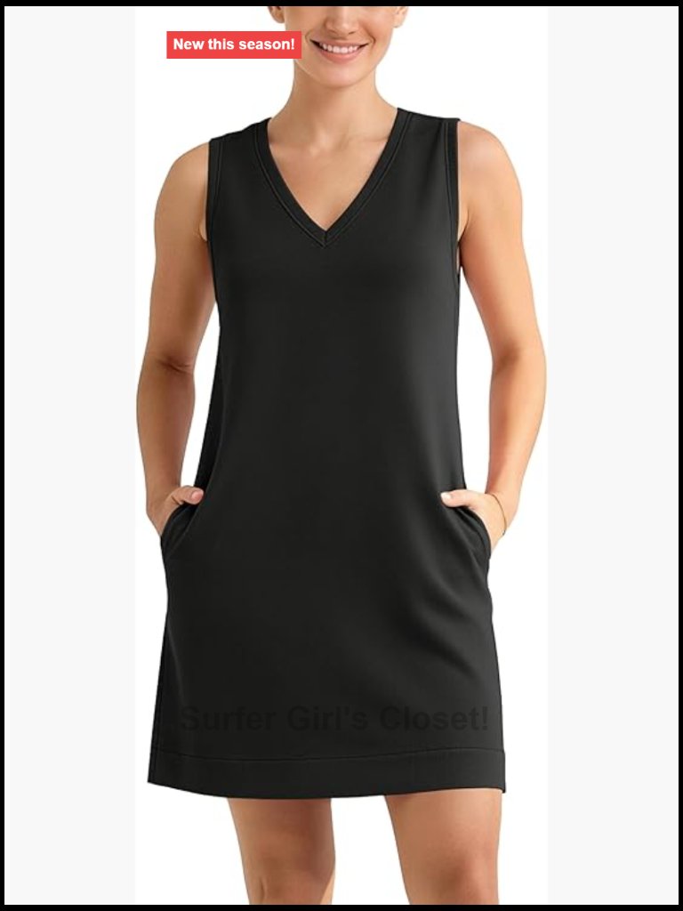 Modal Soft V-Neck Tank Dress Sleeveless Sundress Casual Summer Dress With